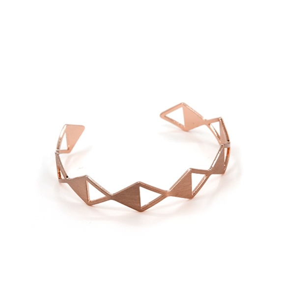 Diamond Triangle Rose Gold Cuff Bracelet - Picture 1 of 1